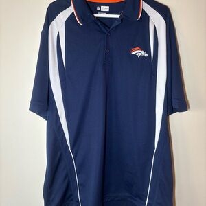 NFL Denver Broncos Navy and White Polo Shirt